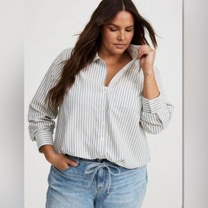 Torrid Lizzie Cotton Rayon Button-Up Shirt